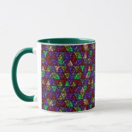 Caneca Brilho. Vermelho, verde, roxo.