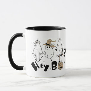 Caneca Brincadeira Branca, Fantasma Fantasma Halloween Mu