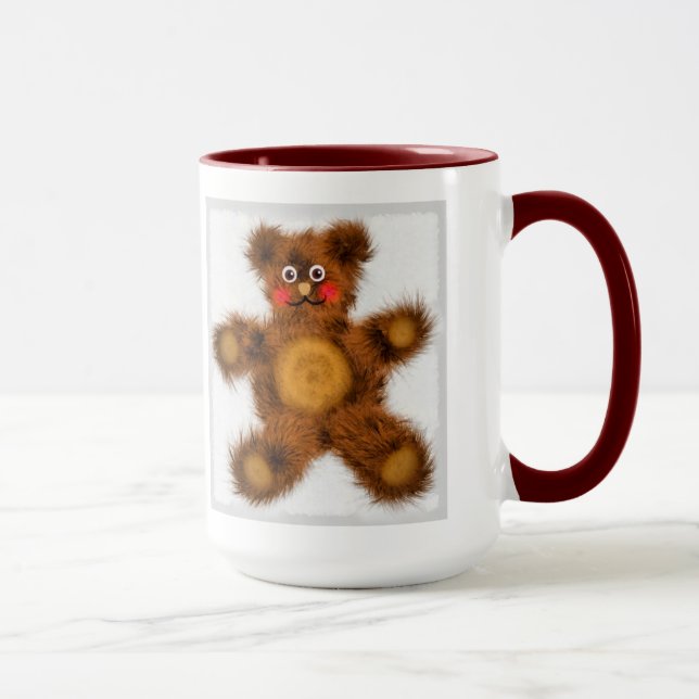Caneca Brinquedo Urso de Pelúcia Cute Churrasco de Bebê (Direita)