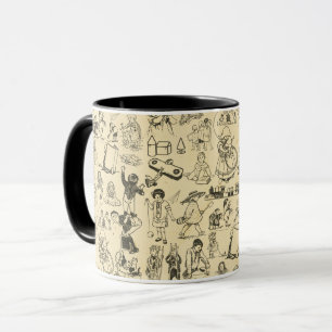 Caneca Brinquedos de coleção e padrões infantis