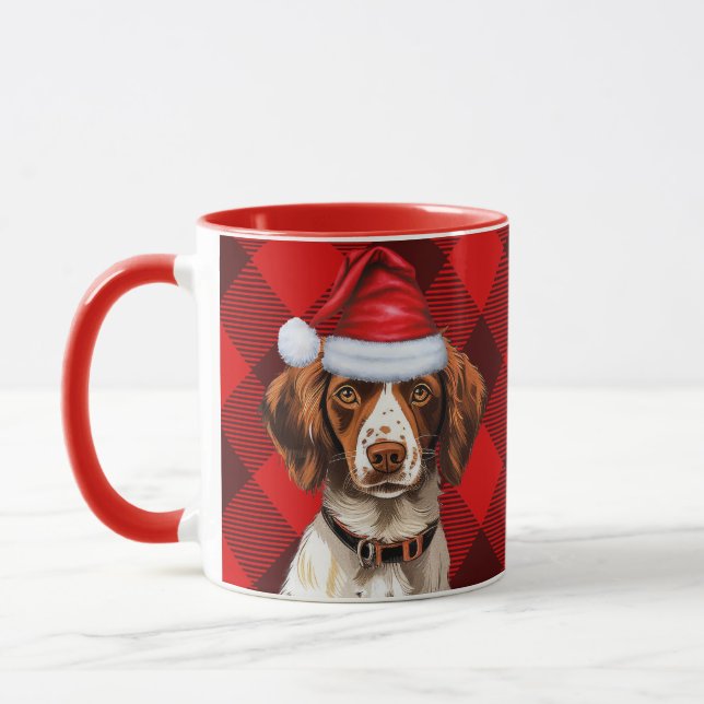 Caneca Brittany Spaniel Dog Red Buffalo Natal (Esquerda)