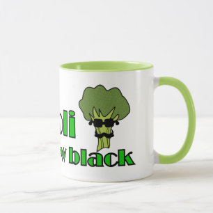 Caneca Brócolis é o novo negro - Funny Vegan Mugs