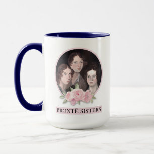 Caneca Bronte Sisters Retrato com Rosas Rosa