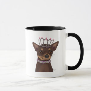 Caneca Brown Chihuahua e Tiara