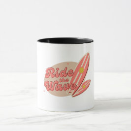 Caneca Brown Pink Vintage Ride the Wave