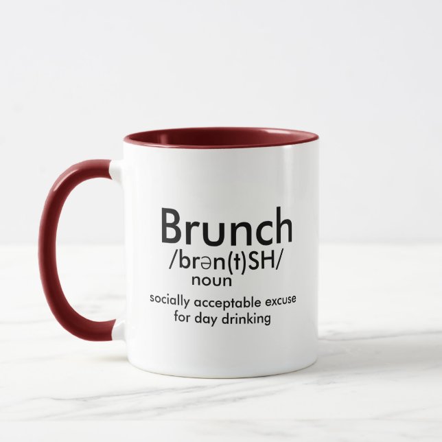 Caneca Brunch Quer Dizer Com Licença Para Café Engraçado  (Esquerda)