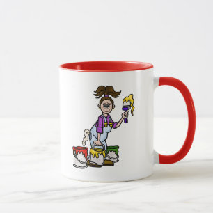 Caneca Brunette Female Painter Name Mug