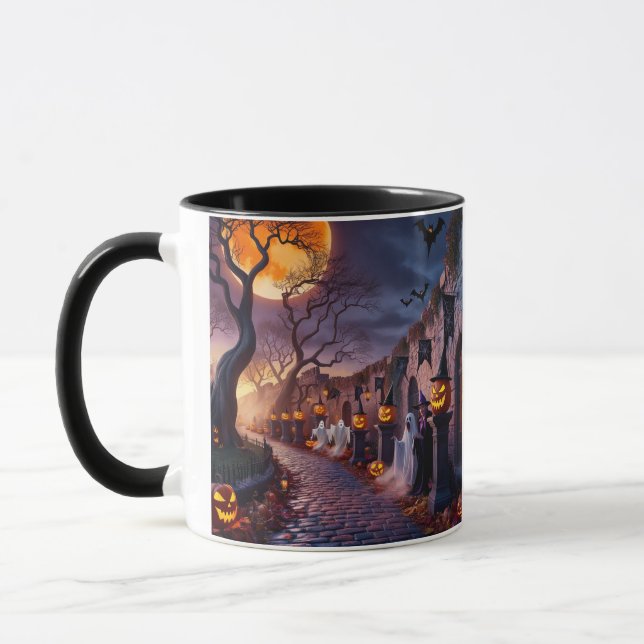 Caneca Bruxa Branca de Halloween, Nome Personalizado (Esquerda)