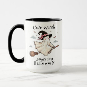 Caneca bruxa-branca simples e elegante no primeiro dia da