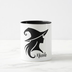 Caneca Bruxa de Chapéu Preto Bruxas Wiccanas Halloween