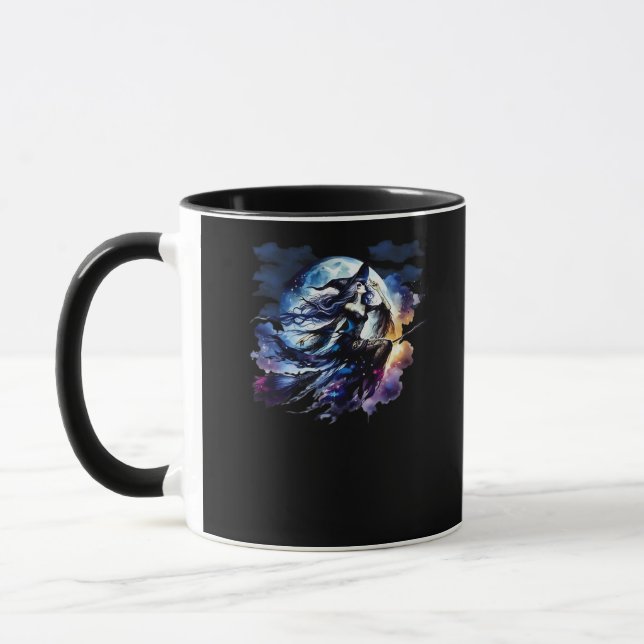 Caneca Bruxa De Whimsigoth Voando Sobre Mulheres De Lua C (Esquerda)