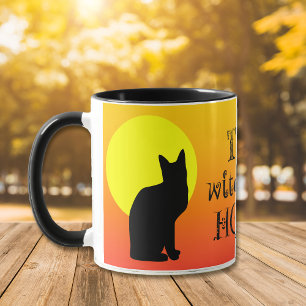 Caneca Bruxa do Gato Preto na Hora das Bruxas Halloween