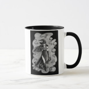 Caneca Bruxa e boneca o Dia das Bruxas