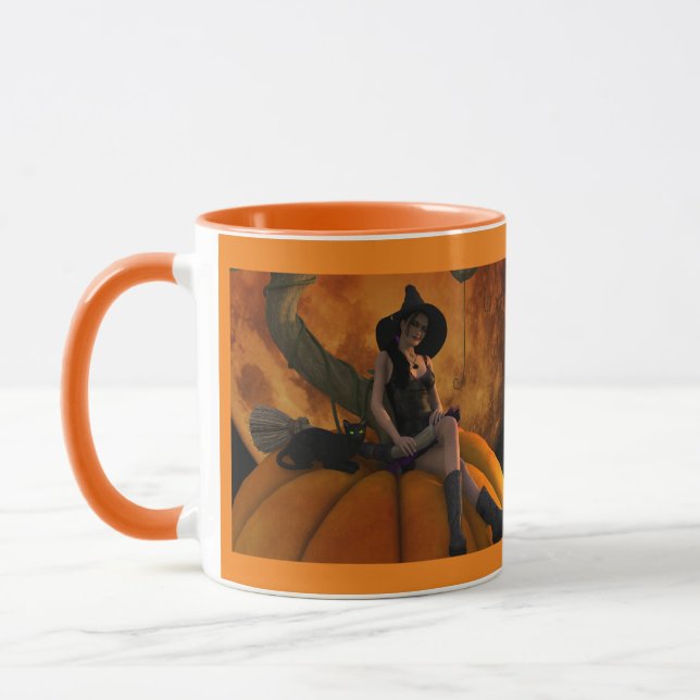 Caneca Bruxa e Gato na Pumpkin Gigante (Esquerda)