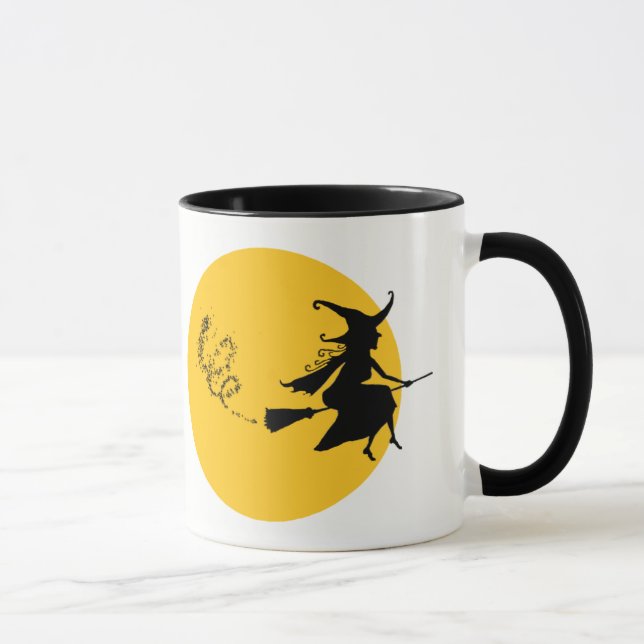 Caneca Bruxa em sua vassoura (Direita)