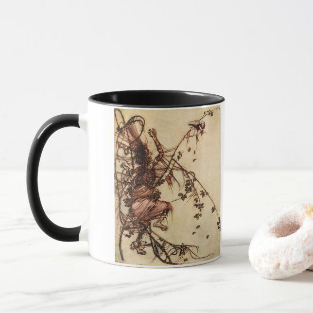 Caneca Bruxa Enredada em Espinhos por Arthur Rackham (Com Donut)