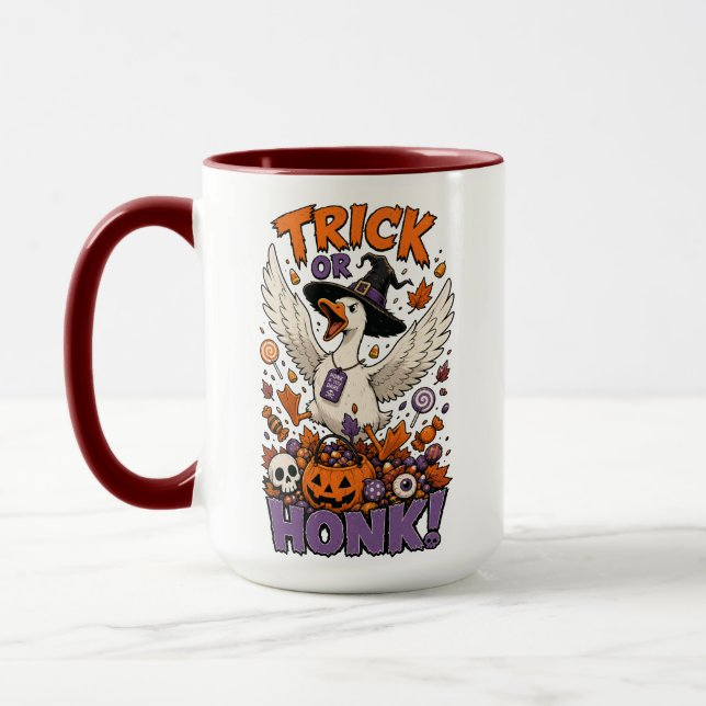 Caneca Bruxa Fofa Ganso Abóbora Doce Gráfico (Esquerda)