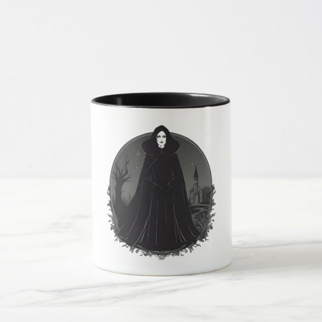 Caneca Bruxa Gothic Salem à meia-noite (Centro)