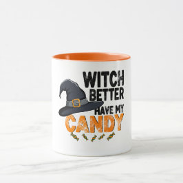 Caneca Bruxa Melhor Ter Meu Halloween De Doces 