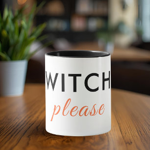 Caneca Bruxa Moderna, Por Favor, Halloween Mug - Chic Mín