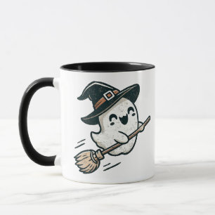 Caneca Bruxa, Por Favor! Ghost Mug Bonito Halloween