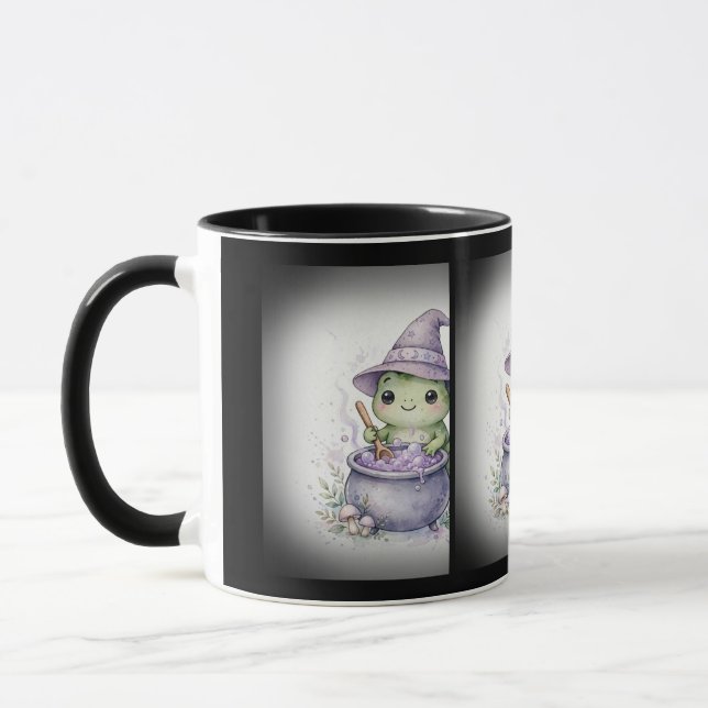 Caneca Bruxa Sapo com Halloween de Caldeirão (Esquerda)