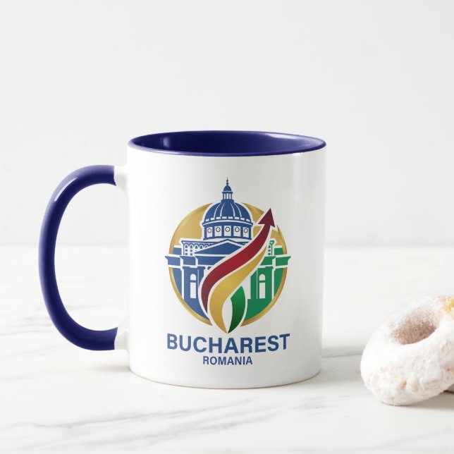 Caneca Bucareste Romênia Europa Oriental (Com Donut)