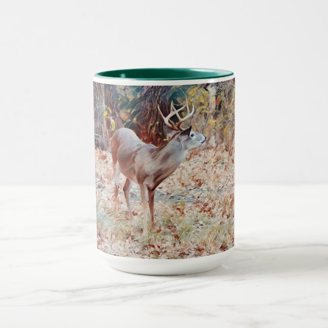 Caneca Buck Deer Art Nature Scene Mug Cup (Centro)