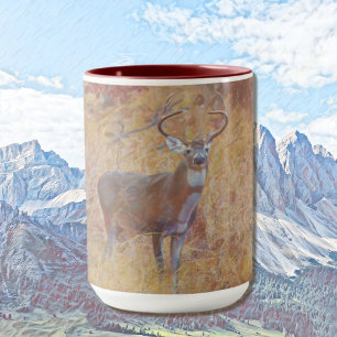 Caneca Buck Deer Nature Art Wild Animal Mug Cup