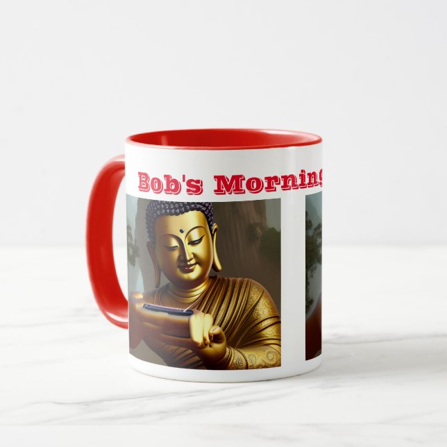 Caneca Buda leva uma personalização personalizada e selet (Frente Esquerda)