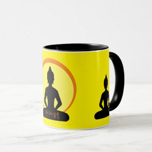 Caneca Buda - Mão de Mantra e Meditação Chá/Café