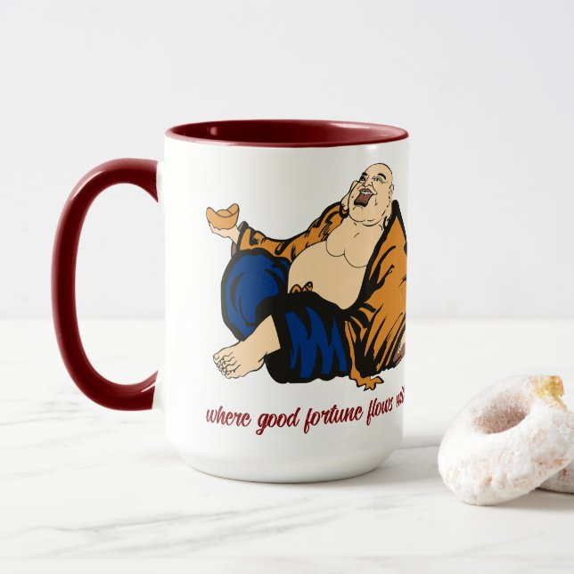 Caneca Buddha Onde A Boa Fortuna Voa Com Cada Sip (Com Donut)