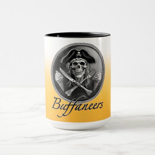 Caneca Buffaneers pirata crânio com utensílios e Sorvete (Centro)