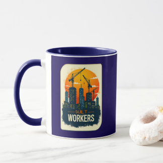 Caneca Built by Workers Vintage Construction Design