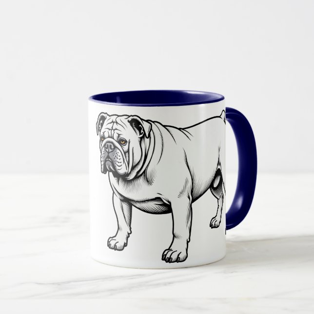 Caneca Buldogue em pé (Frente Esquerda)