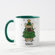 Bulldog Francês Árvore de Natal Nome Personalizado