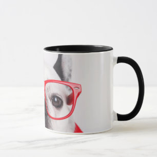 Caneca Bulldog francês com óculos e saia