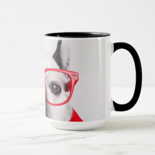 Caneca Bulldog francês com óculos e saia