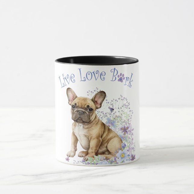 Caneca Bulldog Francês Floral (Centro)