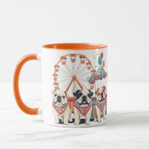 Caneca Bulldogs Ingleses Em Uma Feira