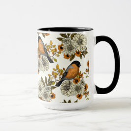 Caneca Bullfinch on autumn florals 2