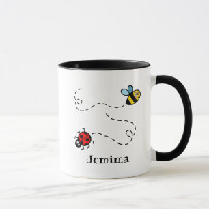 Caneca Bumblebee ocupado personalizado e Ladybird