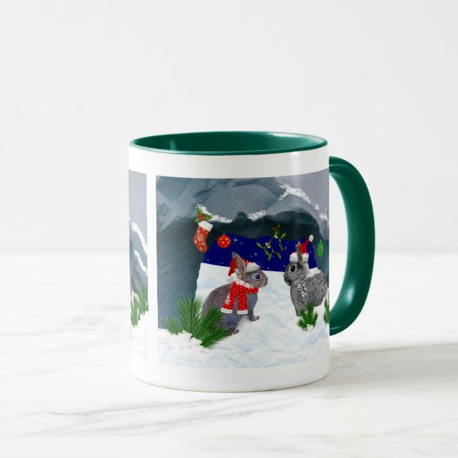 Caneca Bunnies sob o Mistletoe Mug (Frente Esquerda)