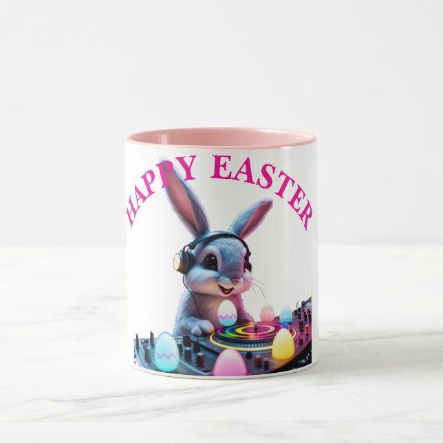 Caneca Bunny DJ Paster Ovo - Cor-de-rosa (Centro)