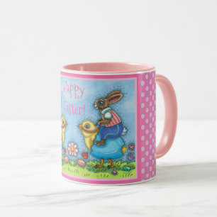 CANECA BUNNY LESTE CORTANDO PINTINHO EM OVOS AZUIS, WHIMS