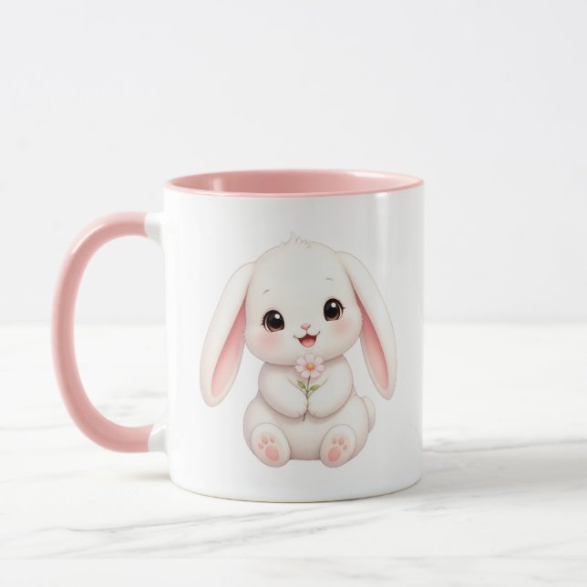 Caneca Bunny with Pink Flower  (Esquerda)