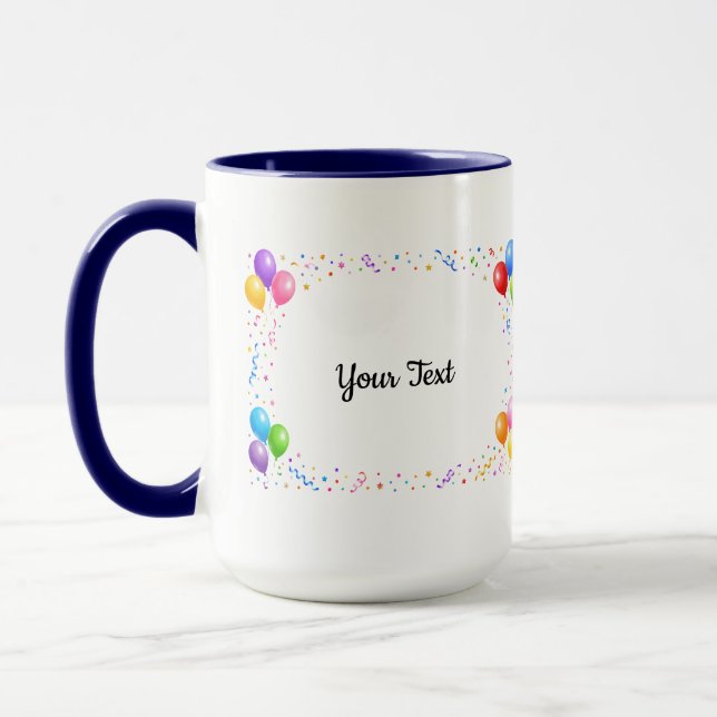 Caneca Bunte Party Ballons Konfetti Rahmen Design (Esquerda)