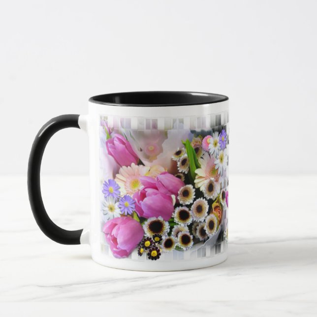 Caneca BUQUÊ APRIL # 2 ~ Mongram Ringer Mug (Esquerda)
