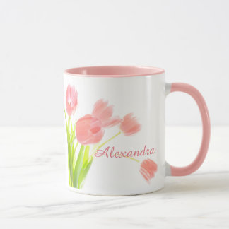 Caneca Buquê brilhante, fresco, cor-de-rosa com o nome br