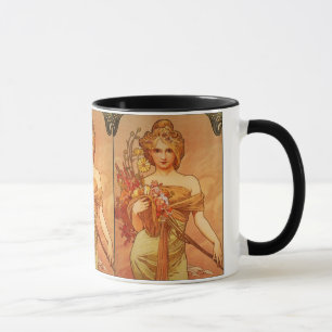 Caneca Buquê de Alphonse (Alfons) Mucha